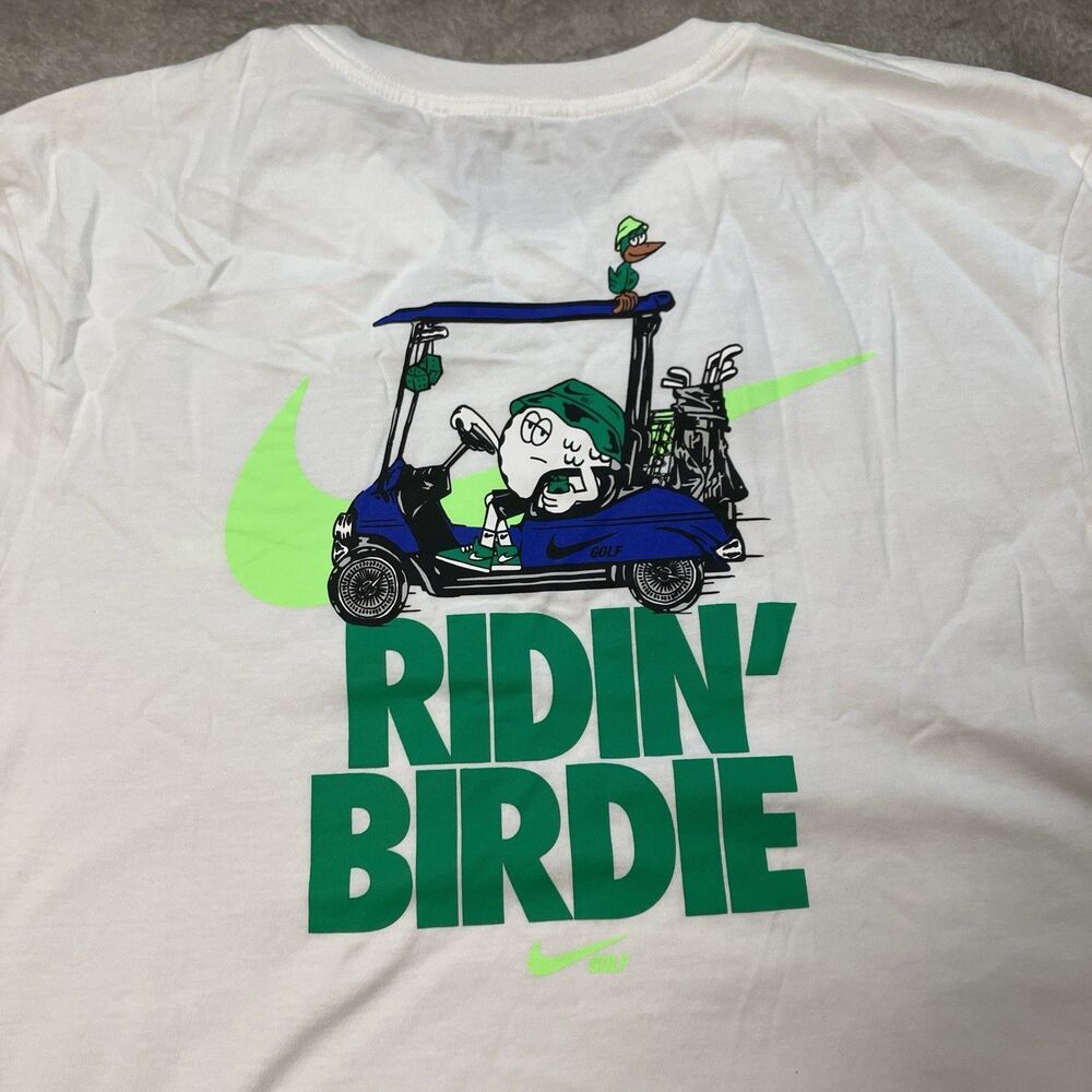 Nike Golf Ridin Birdie T-Shirt L Tall White‎ Neon Streetwear Graphic FN0791-010